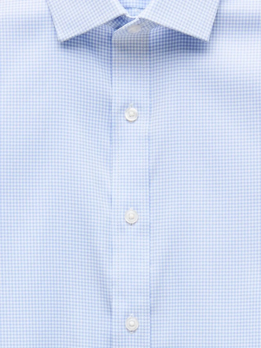 J crew micro check blue Slim Bowery performance stretch shirt spread collar
